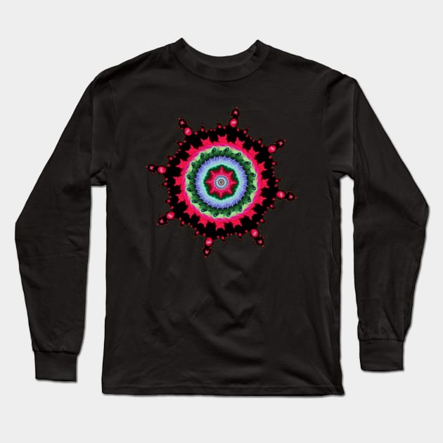 Circular fractal star Long Sleeve T-Shirt by Infinity Chaos